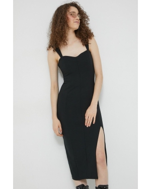 Abercrombie & Fitch sukienka kolor czarny midi dopasowana