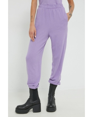 Hollister Co. spodnie dresowe damskie kolor fioletowy gładkie
