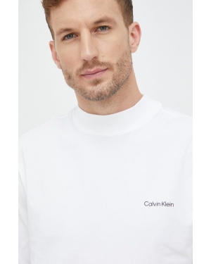 Calvin Klein longsleeve męski kolor biały gładki