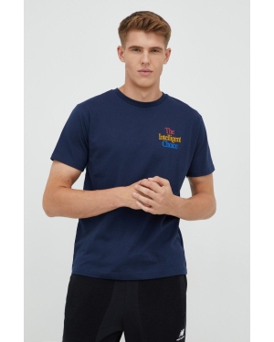 New Balance t-shirt bawełniany kolor granatowy z nadrukiem