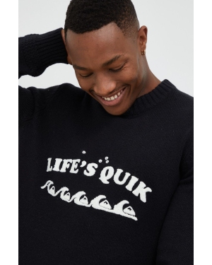 Quiksilver sweter z domieszką wełny męski kolor czarny