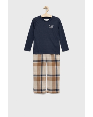 Abercrombie & Fitch piżama dziecięca kolor granatowy gładka