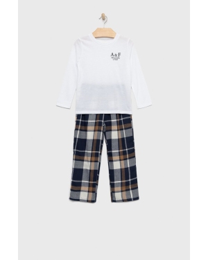 Abercrombie & Fitch piżama dziecięca kolor biały gładka