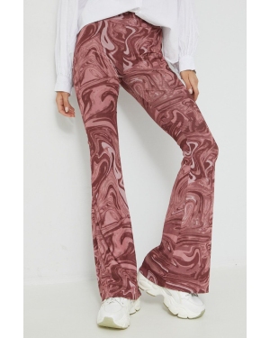 Sixth June spodnie damskie kolor różowy dopasowane high waist