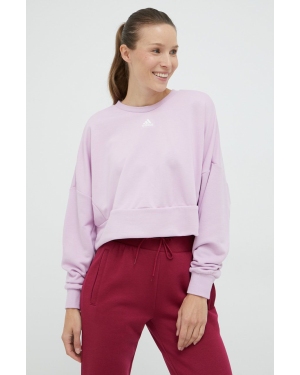 adidas bluza treningowa Studio damska kolor fioletowy gładka