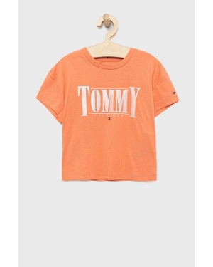 Tommy Hilfiger t-shirt dziecięcy kolor pomarańczowy
