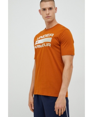 Under Armour t-shirt męski kolor pomarańczowy