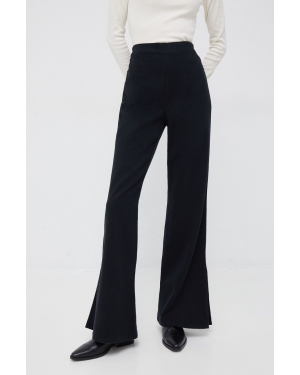 United Colors of Benetton spodnie damskie kolor czarny szerokie high waist