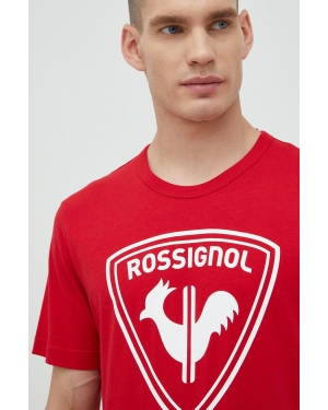 Rossignol t-shirt bawełniany kolor czerwony z nadrukiem