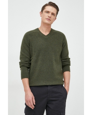 GAP sweter z domieszką wełny męski kolor zielony ciepły