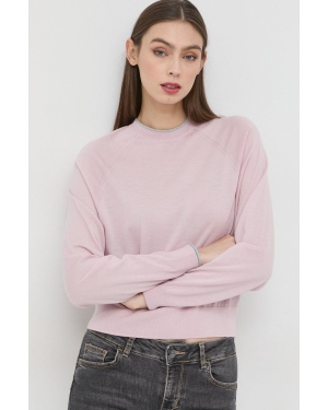 Emporio Armani sweter wełniany kolor fioletowy