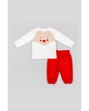 zippy piżama dziecięca kolor czerwony z nadrukiem