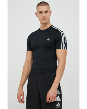 adidas Performance t-shirt treningowy Techfit 3-Stripes kolor czarny z aplikacją HD3525