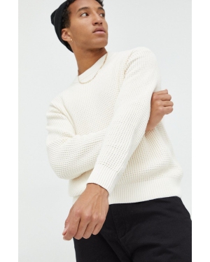 Abercrombie & Fitch sweter bawełniany męski kolor biały lekki