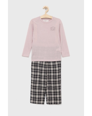 Abercrombie & Fitch piżama dziecięca kolor różowy gładka