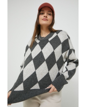 Abercrombie & Fitch sweter z domieszką wełny damski kolor szary