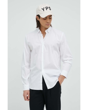 Bruuns Bazaar koszula męska kolor biały regular z kołnierzykiem button-down