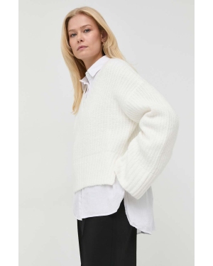 Guess sweter damski kolor biały ciepły