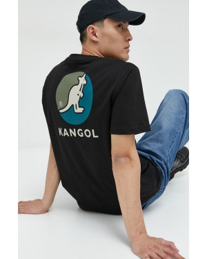 Kangol t-shirt bawełniany kolor czarny z nadrukiem