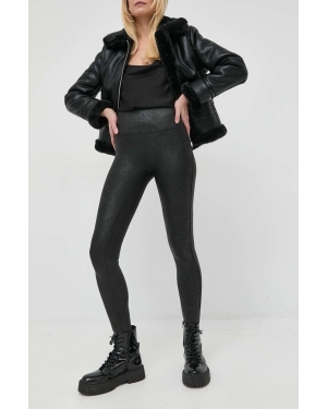 Spanx legginsy modelujące Faux Leather damskie kolor czarny wzorzyste