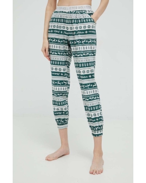 Hollister Co. spodnie piżamowe damskie kolor zielony