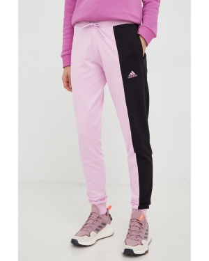 adidas spodnie dresowe damskie kolor różowy wzorzyste