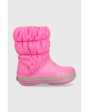 Crocs śniegowce dziecięce Winter Puff Boot kolor różowy