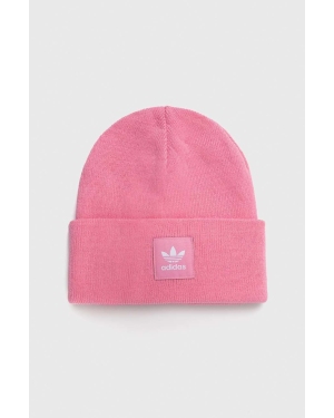 adidas Originals czapka kolor różowy z grubej dzianiny