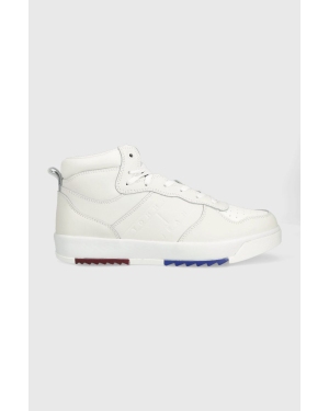 Tommy Jeans sneakersy skórzane Leather Basket Midcut kolor biały