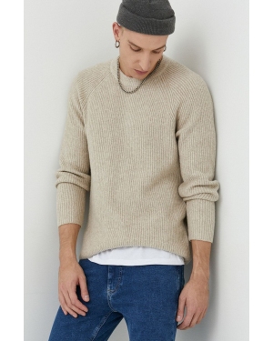 Abercrombie & Fitch sweter męski kolor beżowy