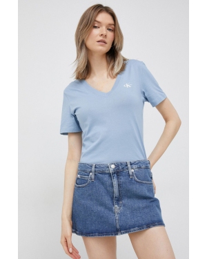 Calvin Klein Jeans spódnica jeansowa kolor niebieski mini prosta
