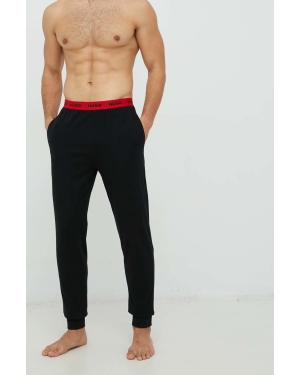 HUGO spodnie piżamowe męskie kolor czarny gładka 50480236