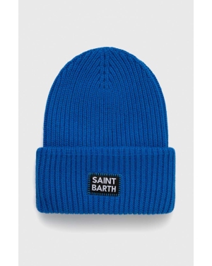 MC2 Saint Barth czapka z domieszką wełny kolor niebieski z grubej dzianiny z domieszką wełny