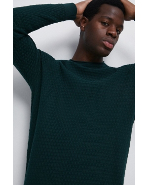 Medicine sweter męski kolor zielony lekki