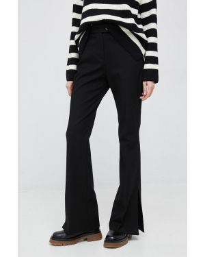 Tommy Hilfiger spodnie damskie kolor czarny dzwony high waist