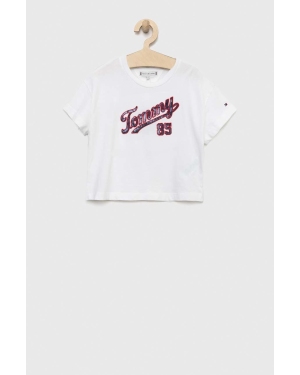 Tommy Hilfiger t-shirt bawełniany dziecięcy kolor biały
