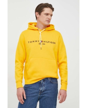 Tommy Hilfiger bluza męska kolor żółty z kapturem z aplikacją
