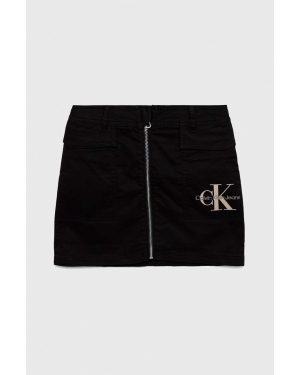 Calvin Klein Jeans spódnica dziecięca kolor czarny mini prosta