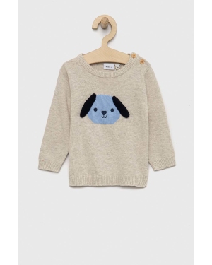 Name it sweter bawełniany niemowlęcy kolor beżowy lekki