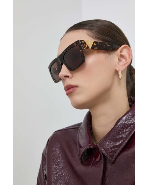 Bottega Veneta okulary przeciwsłoneczne BV1178S damskie kolor brązowy