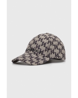 Karl Lagerfeld czapka z daszkiem kolor beżowy wzorzysta