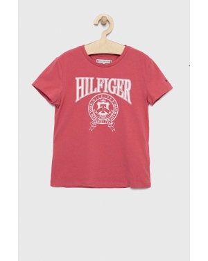 Tommy Hilfiger t-shirt dziecięcy kolor różowy