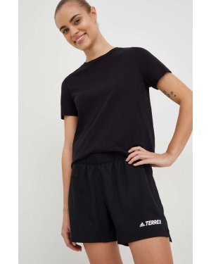 adidas TERREX szorty sportowe damskie kolor czarny gładkie medium waist