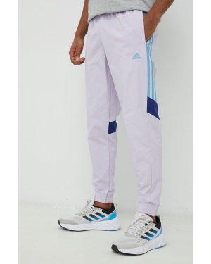 adidas spodnie dresowe męskie kolor fioletowy z aplikacją