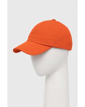BOSS czapka z daszkiem bawełniana BOSS ORANGE kolor pomarańczowy gładka