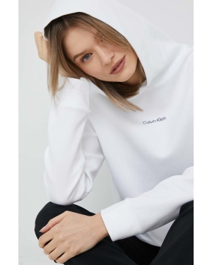 Calvin Klein bluza damska kolor biały gładka