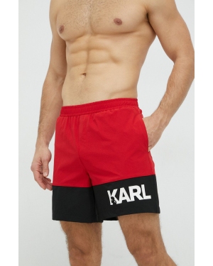 Karl Lagerfeld szorty kąpielowe kolor czerwony