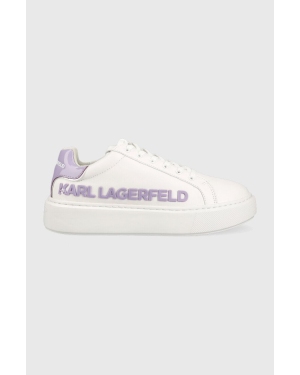 Karl Lagerfeld sneakersy skórzane MAXI KUP KL62210 kolor biały