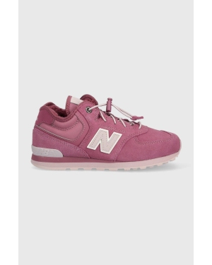 New Balance buty zimowe zamszowe dziecięce GV574HP1 kolor fioletowy
