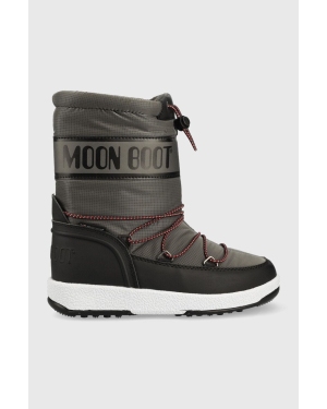 Moon Boot śniegowce dziecięce MOON BOOT JR BOY SPORT kolor szary